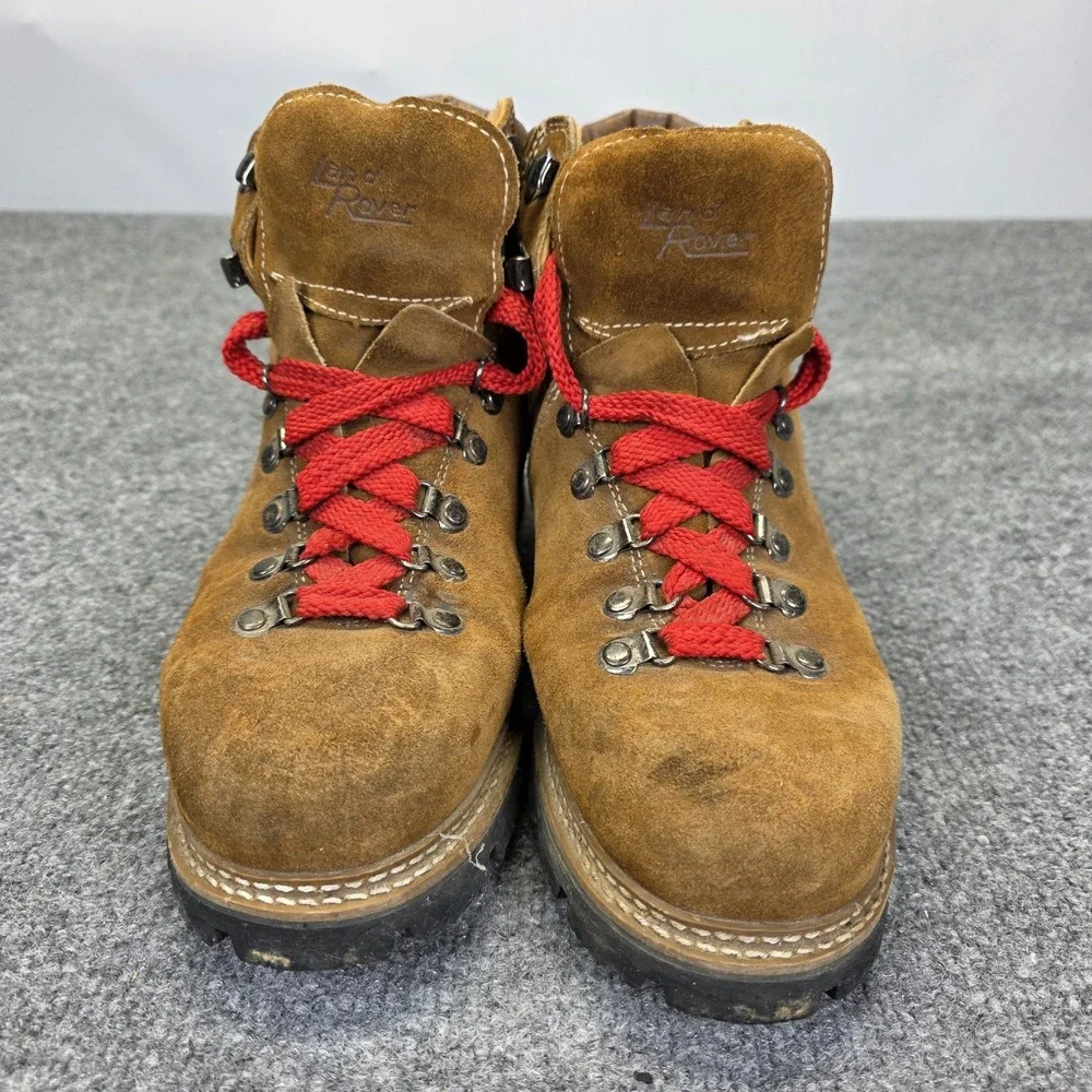 Vintage Leather Land Rover Mountaineering Hiking Boots Shoes Vibram Soles Size 9